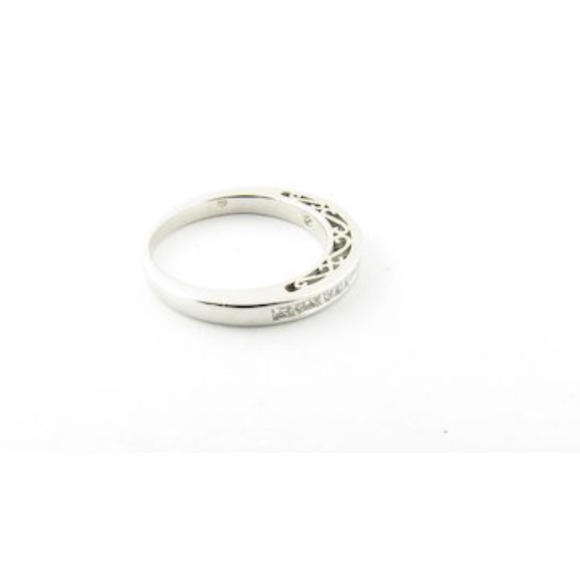 Vintage 14 Karat White Gold Princess Cut Diamond Wedding Band Size 6 #4310 - Picture 5 of 6